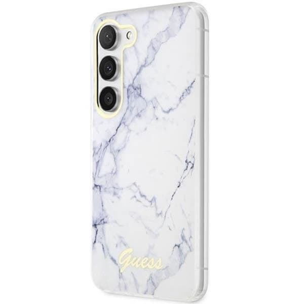 Guess Galaxy S23 Plus Mobilskal Marble - Vit