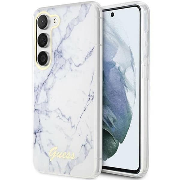 Guess Galaxy S23 Plus Mobilskal Marble - Vit