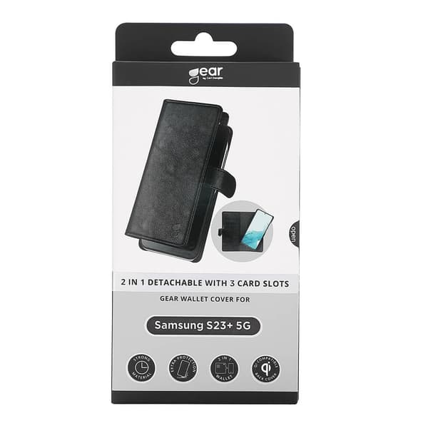 GEAR Galaxy S23 Plus Plånboksfodral 2-i-1 - Svart