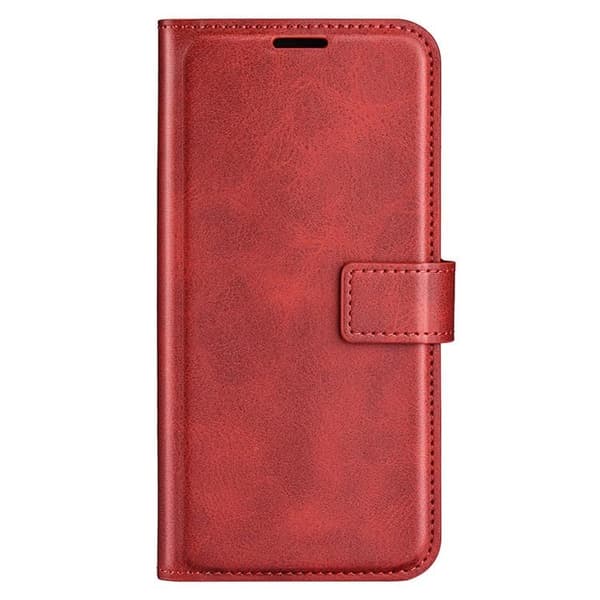 iPhone 15 Pro Max Plånboksfodral Calf Flip Folio - Röd