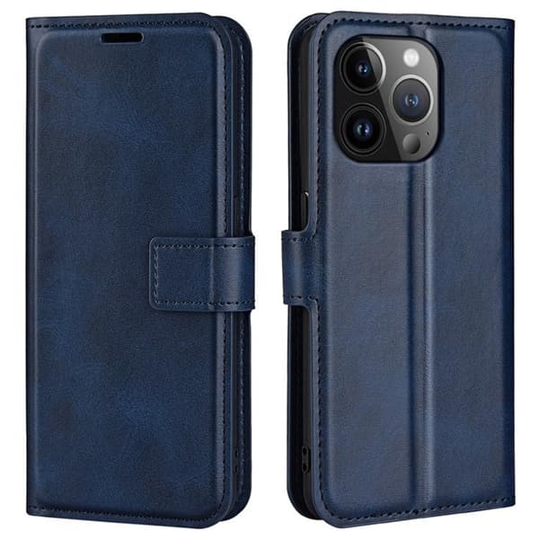 iPhone 15 Pro Max Plånboksfodral Calf Flip Folio - Blå