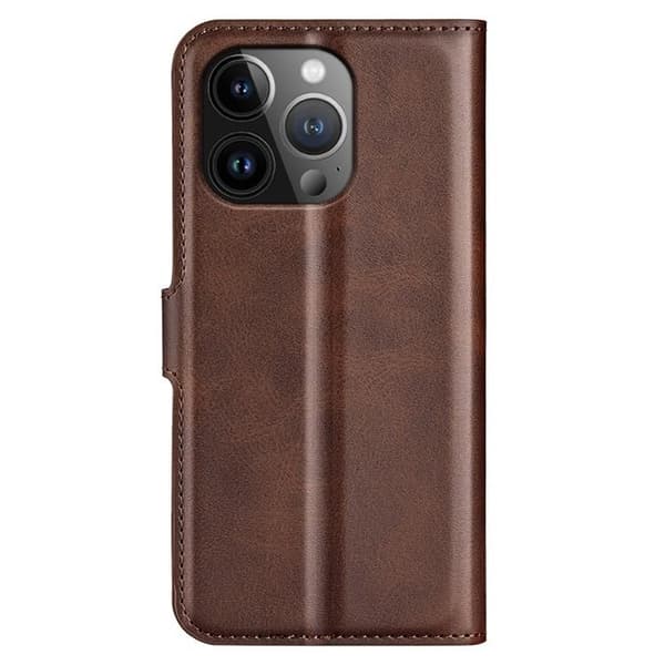 iPhone 15 Pro Plånboksfodral Calf Flip Folio - Brun