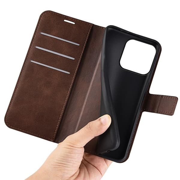 iPhone 15 Pro Plånboksfodral Calf Flip Folio - Brun