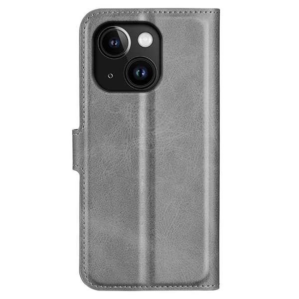 iPhone 15 Plus Plånboksfodral Calf Flip Folio - Grå