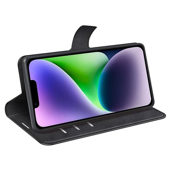iPhone 15 Plus Plånboksfodral Calf Flip Folio - Svart
