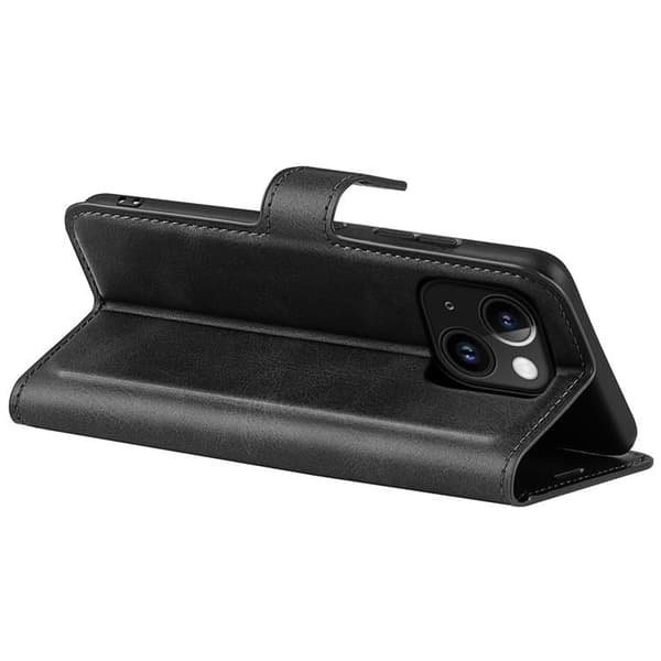 iPhone 15 Plus Plånboksfodral Calf Flip Folio - Svart