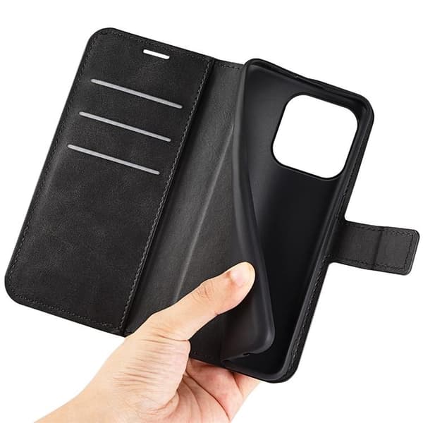iPhone 15 Plus Plånboksfodral Calf Flip Folio - Svart