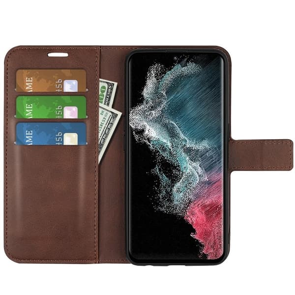 Galaxy S23 Ultra Plånboksfodral Folio Flip - Brun