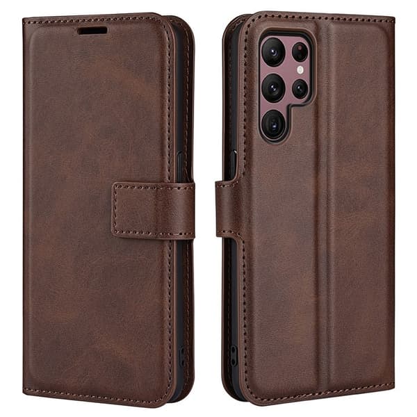 Galaxy S23 Ultra Plånboksfodral Folio Flip - Brun