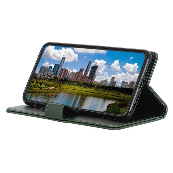 KHAZNEH Galaxy S23 Plus Plånboksfodral Stand Flip PU Läder - Grön