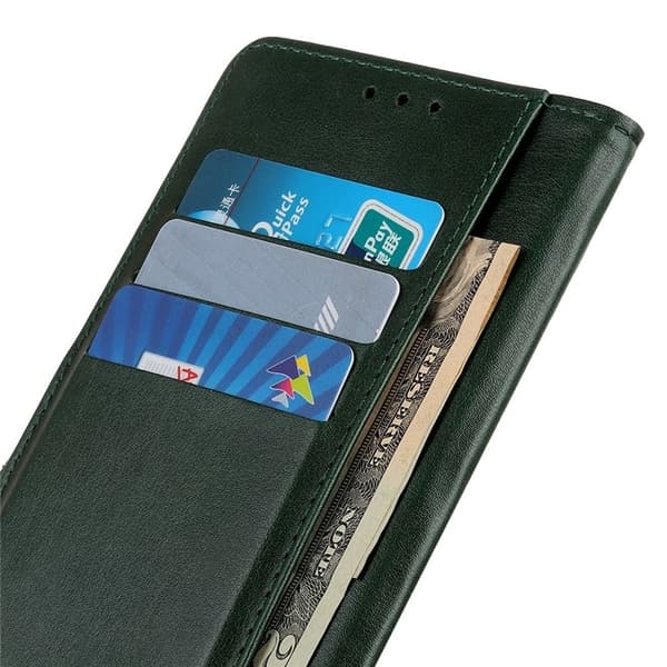 KHAZNEH Galaxy S23 Plus Plånboksfodral Stand Flip PU Läder - Grön