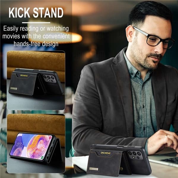 DG.MING Galaxy A23 4G/5G Plånboksfodral M2 2-in-1 - Svart