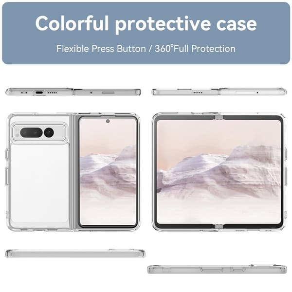 Google Pixel Fold Mobilskal Anti-Scratch TPU + Acrylic - Transparent