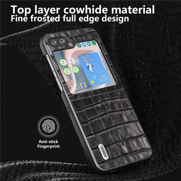ABEEL Galaxy Z Flip 5 Mobilskal Crocodile Texture - Svart