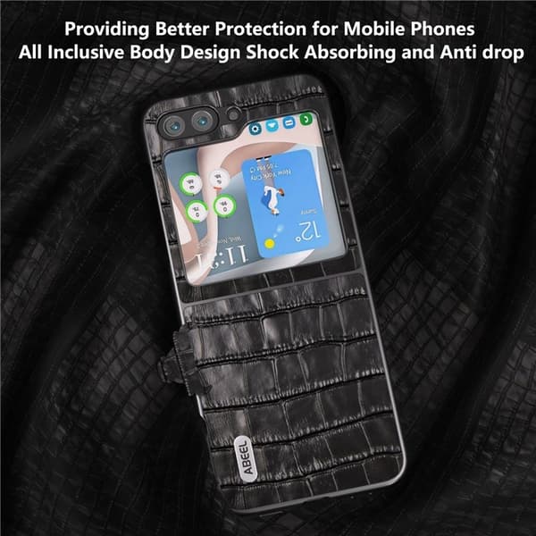 ABEEL Galaxy Z Flip 5 Mobilskal Crocodile Texture - Svart