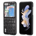 Miniatyrbild 1 av 5: ABEEL Galaxy Z Flip 5 Mobilskal Crocodile Texture - Svart