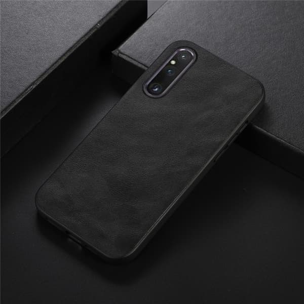 Sony Xperia 1 V Mobilskal Cowhide Texture - Svart