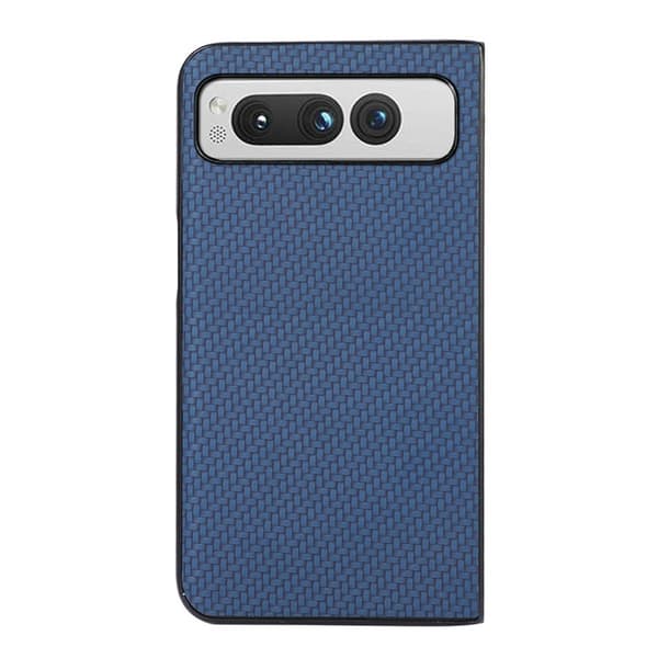 Google Pixel Fold Mobilskal Carbon Fiber PU-Läder - Blå