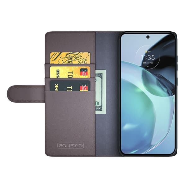 Google Pixel 7A Plånboksfodral Äkta läder Cow - Brun
