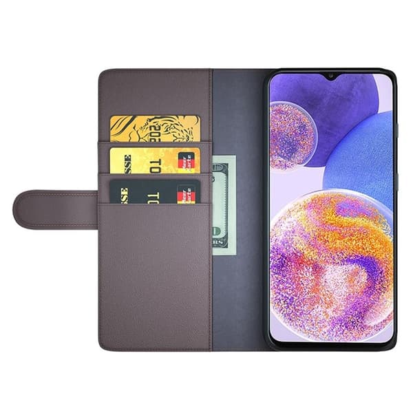 Galaxy A23 4G/5G Plånboksfodral Äkta Läder Flip - Brun
