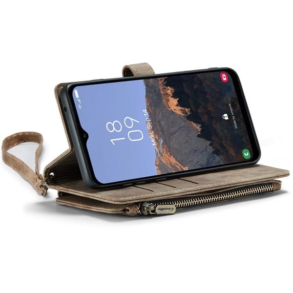 CASEME Galaxy A24 4G Plånboksfodral C30 Zipper - Brun