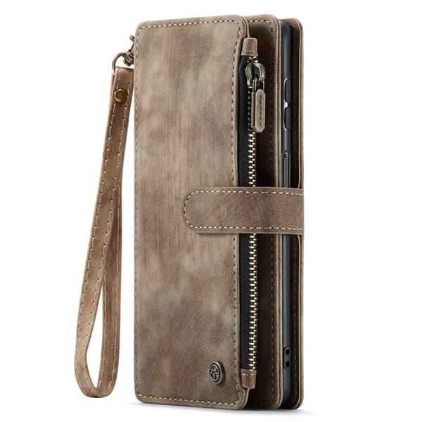 CASEME Galaxy A24 4G Plånboksfodral C30 Zipper - Brun