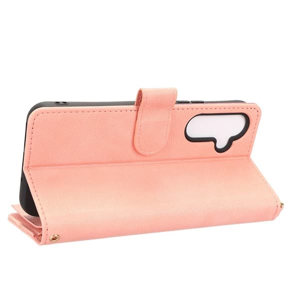 Galaxy A34 5G Plånboksfodral Zipper med Rem - Rosa