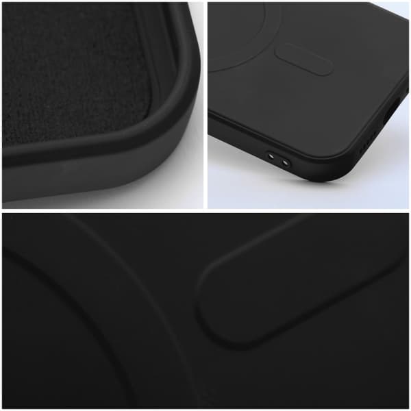 Silikon Magsafe Skal för iPhone 12 i svart med magnetiskt lock.