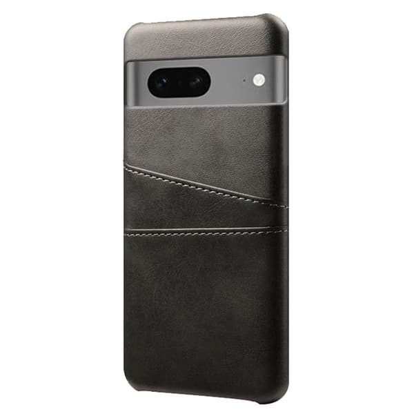 Google Pixel 7a Mobilskal Korthållare PU-läder Anti-Fall - Svart