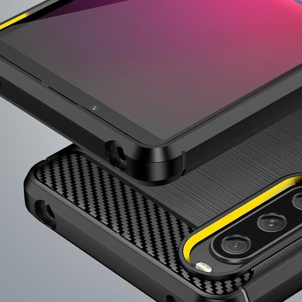 Sony Xperia 10 V Mobilskal Carbon Silikon - Svart
