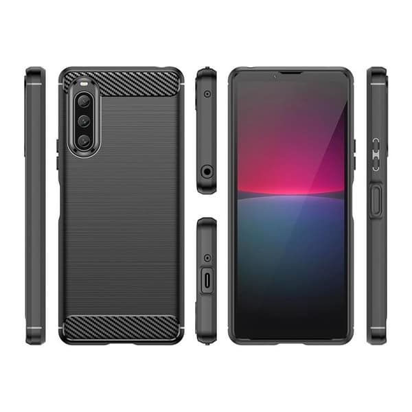 Sony Xperia 10 V Mobilskal Carbon Silikon - Svart