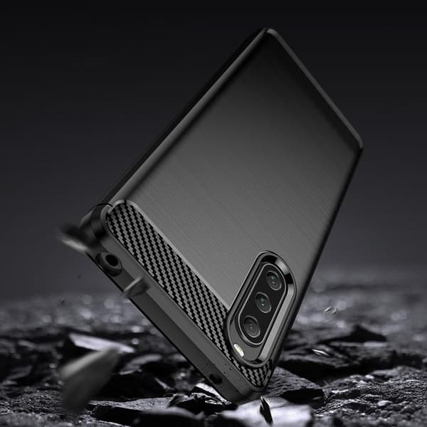 Sony Xperia 10 V Mobilskal Carbon Silikon - Svart