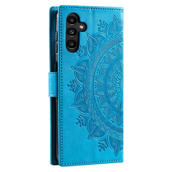 Galaxy A24 4G Plånboksfodral Imprinted Mandala Flower - Blå