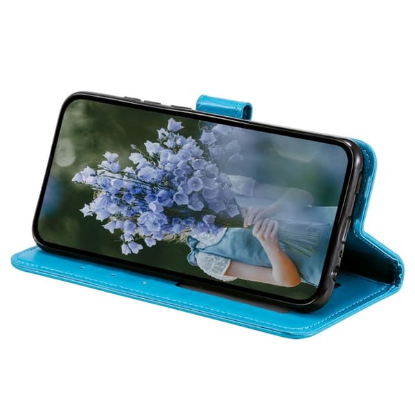 Galaxy A24 4G Plånboksfodral Imprinted Mandala Flower - Blå