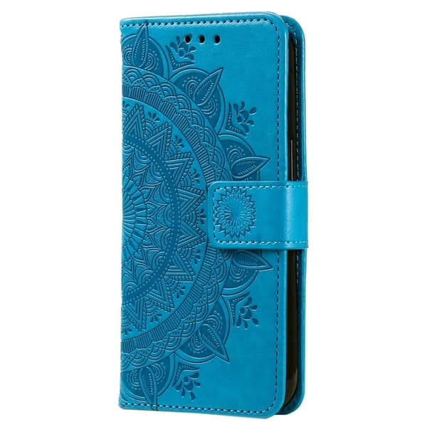 Galaxy A24 4G Plånboksfodral Imprinted Mandala Flower - Blå