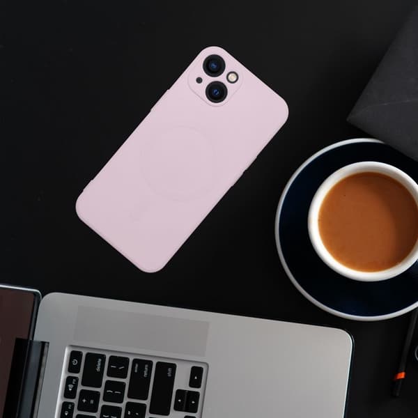 Silikon Magsafe Skal för iPhone 11 PRO MAX i rosa färg.