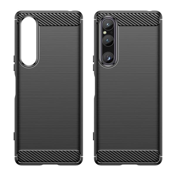 Sony Xperia 1 V Mobilskal Carbon Silikon - Svart