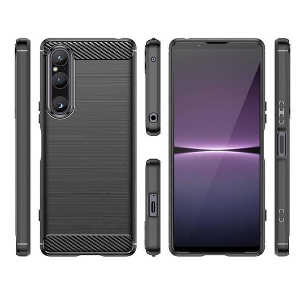 Sony Xperia 1 V Mobilskal Carbon Silikon - Svart