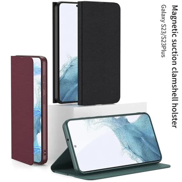 GKK Galaxy S23 Plus Mobilfodral Magnetic PU-Läder - Röd
