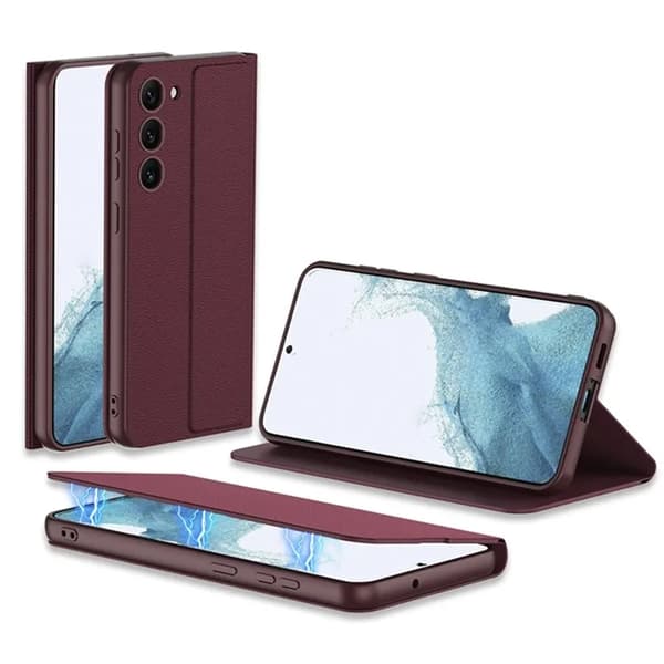 GKK Galaxy S23 Plus Mobilfodral Magnetic PU-Läder - Röd