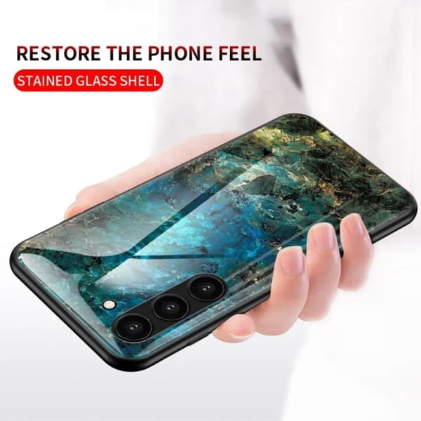 Galaxy S23 Plus Mobilskal Marmordesign - Mineralblått