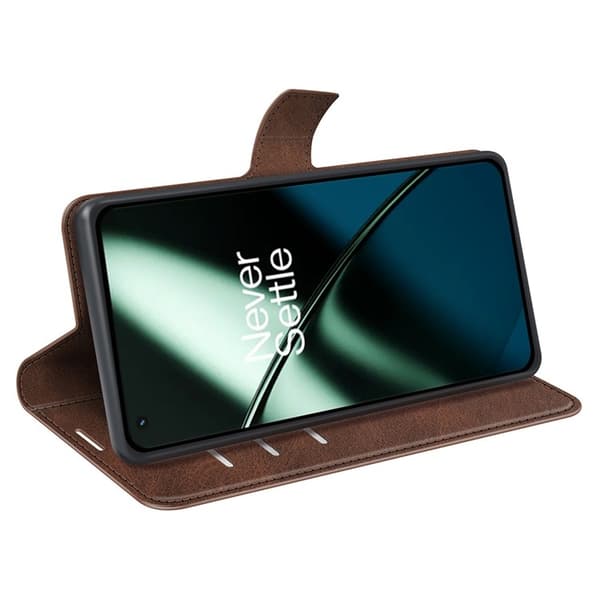 OnePlus 11 5G Plånboksfodral Calf Texture Flip - Coffee