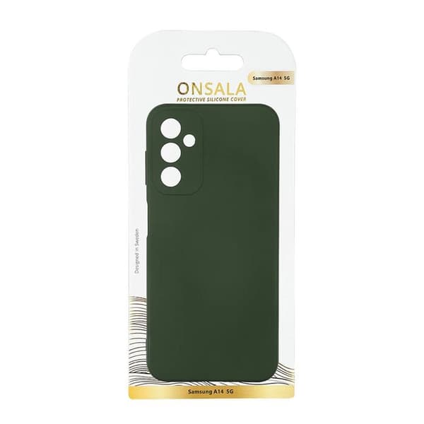Onsala Galaxy A14 5G Mobilskal Silicone - Dark Grön