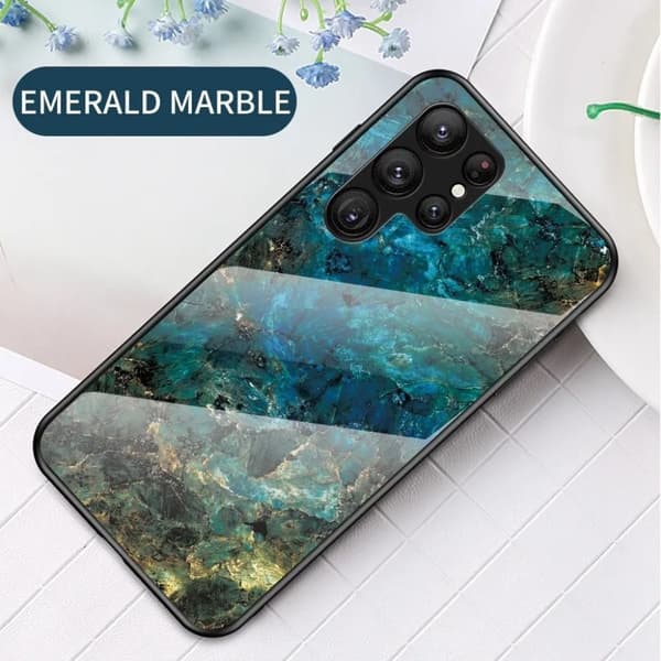 Galaxy S23 Ultra Skal med en Marmordesign - Mineralblått