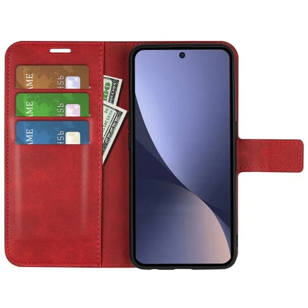 Xiaomi 13 Plånboksfodral Calf Texture Flip - Röd