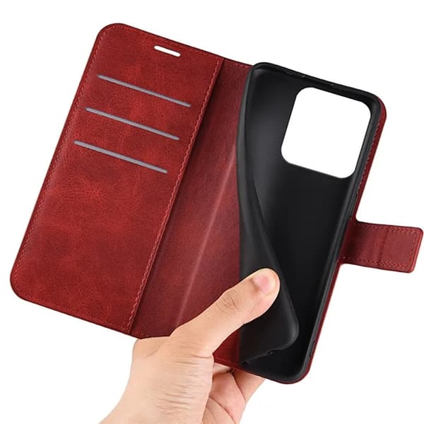 Xiaomi 13 Plånboksfodral Calf Texture Flip - Röd