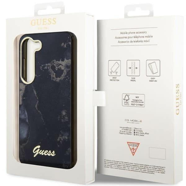 Guess Galaxy S23 Mobilskal Golden Marble Collection - Svart
