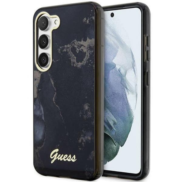 Guess Galaxy S23 Mobilskal Golden Marble Collection - Svart