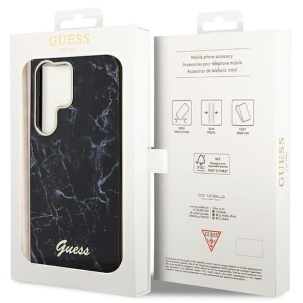 Guess Galaxy S23 Ultra Mobilskal Marble - Svart
