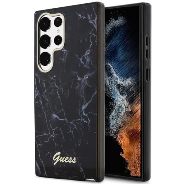 Guess Galaxy S23 Ultra Mobilskal Marble - Svart